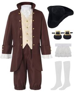 lot 2399 image: aicoaub Kids Colonial Costume Boys 18th Century America Cosplay Costume with Hat 4-17