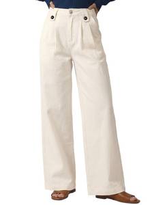 lot 2402 image: Dokotoo Womens Wide Leg Jeans High Waisted Stretchy Straight Leg Jeans for Women Casual Loose Trendy Button Denim Cargo Pants with Pockets Spring Summer Fashion Outfits Clothes White Size 16