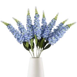 lot 2404 image: IPOPU 8PCS Snapdragon Artificial Flowers Blue Delphinium Artificial Silk Flowers Long Stem Hyacinths Fake Flowers for Wedding Home Outdoor Floral Arrangements Centerpiece Table Decorations (Baby Blue)
