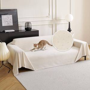 lot 2409 image: MYSKY HOME White Couch Cover for Dog Pet Friendly Couch Covers for Sofa, Sectional Couch Covers Furniture Covers for Cats Scratching, Non Slip Sofa Covers for Pets Washable, 71 x 118