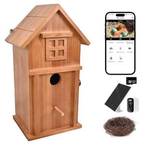 lot 2435 image: Smart Bird House with Camera Solar Powered, 2K HD Live View Birdhouse Camera with Nest Auto Capture Photo & Video, 2.4G WiFi & App Notify, for Viewing Bird Nesting and Hatching