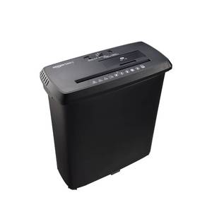 lot 2437 image: Amazon Basics 8-Sheet Strip Cut Paper Shredder for Home and Office, CDCredit Card Shredder, 3.4 Gallon Bin, Black
