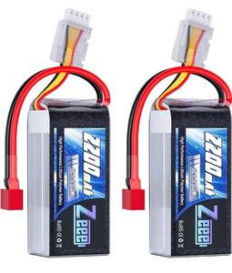 lot 2456 image: Zeee 3S Lipo Battery 2200mAh 11.1V 50C Shorty Pack Battery with T Connector for RC Car Truck Vehicles RC Boat RC Drone Airplane Quadcopter Helicopter FPV RC Hobby Models (2 Pack)