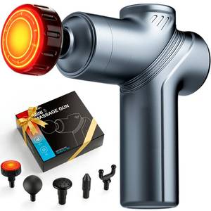 lot 2468 image: LEERCON Massage Gun with Heat, Deep Tissue Back Massager for Pain Relief, Mini Muscle Percussion Massage Gun, Fathers Day Dad Gifts Birthday Gifts for Men Women Home, Office & Travel, Blue