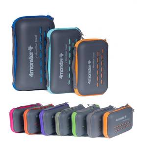 lot 2470 image: 4Monster Quick Dry Travel Towel with Case &amp Carabiner Super Absorbent Microfiber Gym &amp Camping Towel. Compact, Lightweight, Fast Drying for Beach, Swimming, Hiking, Backpacking