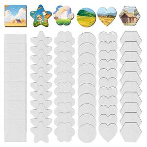 lot 2477 image: ZhouBoat 60 Pcs Magnetic Canvas Panel Mini Canvas Boards for Painting 3 Inch Small Canvases Bulk Mini Canvases DIY Decorative Magnets Painting Crafts for Fridge Locker Home Office Decor (Mixed Styles)