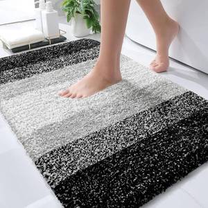 lot 2488 image: OLANLY Bathroom Rugs Mat 34x21, Extra Soft Absorbent Microfiber Bath Rugs, Rubber Backing, Quick Dry, Machine Washable Bath Mats for Bathroom Floor, Tub and Shower, Home Decor Accessories, Black