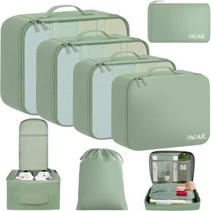 lot 2489 image: BAGAIL 8 Set Packing Cubes Luggage Packing Organizers for Travel Accessories-Matcha Green
