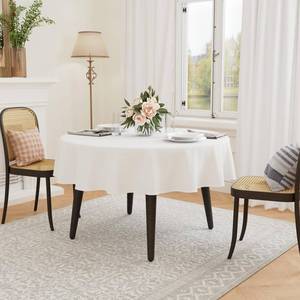 lot 2502 image: GFCC 72 Inch Round Tablecloth - Round Polyester Tablecloth Round Table Cover Table Cloth for Event Wedding Birthday Party Banquet Restaurant, White
