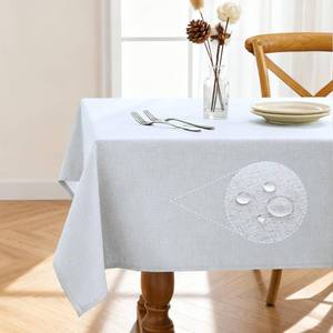 lot 2508 image: Pureegg Rectangle Linen Tablecloth Waterproof & Stain Resistant, Wrinkle-Free Table Cloth Adds Elegance and Protection, Ideal for Dining, Party, Wedding and Outdoor, 52 x 70 Inch, White