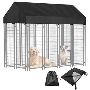 lot 2509 image: Bhyhok 4W X 8L Waterproof Dog Kennel Cover Outdoor 600D Oxford Fabric Dog Kennel Roof with Silver UV-Protective Coating for Windproof, Rainproof, Sun-Protective(Covers Only)