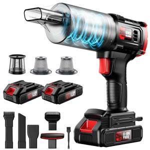 lot 2514 image: Car Vacuum Cordless, 35000PA Strong Suction Handheld Vacuum with 2 Detachable Batteries, 60Min Runtime Portable Vacuum Cleaner for Car Detailing, Pet Hair, Home Couch & Office, 350ML XL Dust Cup
