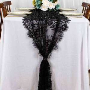 lot 2516 image: 3 Pack ShinyBeauty Lace Table Runner Black 30x120 Inch Vintage Floral Lace Table Cloth Runner Embroidered Lace Fabric Black Table Runners for Weddings Thanksgiving Table Runner Lace Table Linen Rustic Party