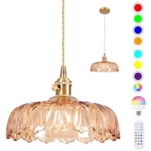 lot 2533 image: Battery Operated Pendant Light,Vintage Light Fixtures 2500mAh 9.4in RGB Light Bulb Amber Modern Chandelier with Remote Control Wireless Adjustable Rechargeable Chandelier for Kitchen Island 1Light