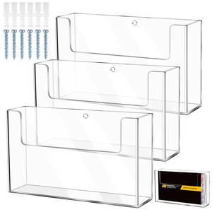 lot 2564 image: DoubleFill Post Card Holder Display Stand 6 x 4 Inch Wall Mount Index Clear Acrylic Organizer Small Brochure Hanging Pamphlet Holder for Flyer Magazine File Display(3 Pack)