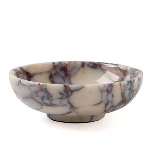 lot 2573 image: Metolira Luxury Natural Marble Fruit Bowl Large 7.8-Inch Calacatta Viola Marble for Kitchen Counter Fruit Serving Holder, Decorative Snack Dish for Coffee Table, Centerpiece Tray for Home Decor