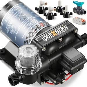 lot 2575 image: 2026 Upgraded RV Water Pump, 12V 6.0 GPM High-Flow, Ultra-Quiet 70 PSI Self-Priming Diaphragm Pump with Adjustable Pressure Switch & Strainer for RV, Marine, Camper, Boat (Run-Dry Safe)