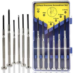 lot 2579 image: 6 PCS Precision Screwdriver Sets, Eyeglass Repair Kit Screwdriver, Mini Screwdriver Set, Flat Head and Philips Head Screwdriver Sets, With 6 Different Sizes, Suitable For Watch, Electronic Repairs