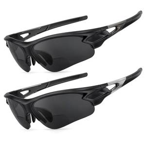 lot 2610 image: SKYOLUY Attractive Bifocal Reading Sunglasses for Men, Durable TR90 Semi Rimless Wrap Around Design Sun Readers, UV400 Near-Far Sun Glass Built in Outdoor SportsDrivingFinshing Dark Glasses, 1.5