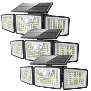 lot 2621 image: daphino 2500LM Solar Lights Outdoor with Motion Sensor,3 Head 270° Wide Angle Street Area Lights,IP65 Waterproof Security Lighting with 3 Modes(Remote,3 Pcs)