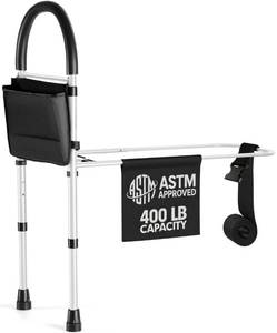 lot 2623 image: Medical king Bed Assist Rail Bed Rails Ror Seniors with Adjustable Heights with Storage Pocket Easy to get in or Out of Bed Safely with Floor Support