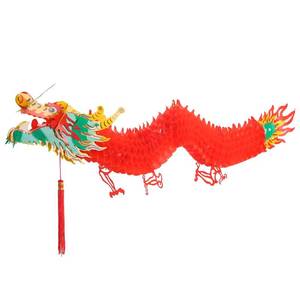 lot 2634 image: Bememo 6.6 Feet 3D Chinese New Year Dragon Decorations Hanging Paper Dragons Garland Lunar New Year Chinese Spring Festival Lantern Festival Decorations 2 Pack