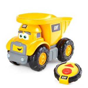 lot 2638 image: CAT Construction Toys, Junior Crew Lil Movers Remote Control Truck, RC Car  Dump Truck, Working Headlights, with Child Friendly Controller