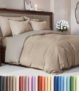 lot 2640 image: Duvet Cover Queen Size Set - Extra Soft Queen Duvet Cover 90 x 90 with 2 Pillow Shams - Hotel Luxury, Easy Care & Fade Free with Zipper Closures & Ties - Comfy, Cozy & Breathable (Heathered Beige)