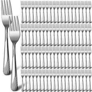 lot 2705 image: Bokon 200 Pieces Dinner Forks Bulk, 6.9 Inch Stainless Steel Silverware Flatware, Durable Table Forks Set for Home Restaurant Kitchen, Dishwasher Safe (Stylish)