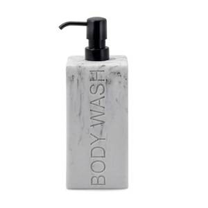 lot 2724 image: Indecor Home Rectangular Resin Dispenser Premium Bathroom Shampoo Conditioner Body Wash Bottle Modern Refillable Pump Design