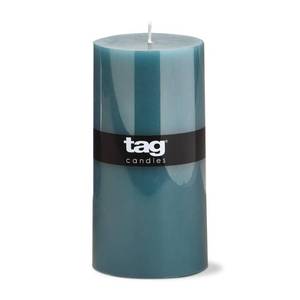 lot 2734 image: tag Color Studio 3X6 Pillar Teal Smokeless Paraffin Wax Burn Time 85 Hours 3x6 Teal Blue
