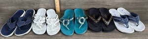 lot 185 image: Womens Flip Flop Sandal Collection ( W 7-7.5)