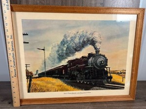 lot 248 image: Framed Steam Locomotive Train Print - Katy Texas Special