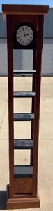 lot 255 image: Wooden Grandfather Clock with Shelving Storage