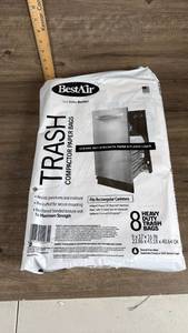 lot 338 image: BestAir Heavy Duty Trash Compactor Paper Bags 8-Pack