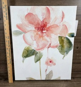 lot 368 image: Watercolor Floral Painting on Canvas