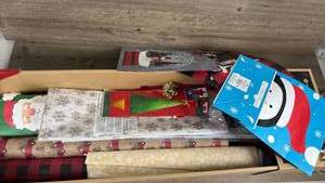 lot 375 image: Christmas Holiday Gift Wrapping Paper and Gift Bag Collection