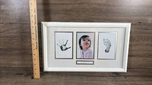 lot 383 image: Baby Photo Frame with Hand and Footprint Keepsake