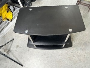 lot 317 image: Black  TV Stand with Chrome Legs