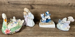 lot 281 image: Porcelain Figurine Collection with Swan Bowl