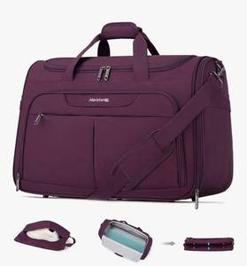 lot 4055 image: Hanke Carry On luggage Bags for Travel, Large Foldable Duffle Bag for Travel, Softside Lightweight Travel Bag Carry On Bags for Airplanes Women, Travel Tote Bags for Women Men. Purple