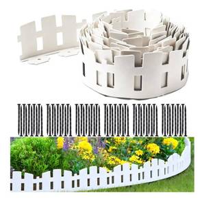 lot 4061 image: Garden Edging  LOLEDE, 4.6IN Tall White Landscape Edging Border with  Stakes