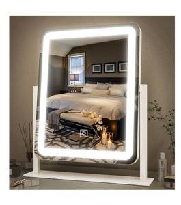 lot 4069 image: FENNIO Vanity Mirror with Lights - 15x12.6 LED Lighted Makeup Mirror, Large Makeup Mirror with Lights, Touch Screen with 3-Color Lighting, Dimmable, for Vanity Desk Tabletop, Bedroom