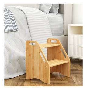 lot 4076 image: Wooden Step Stool, 15.75 H Potty Training Toddler 300 lbs Capacity