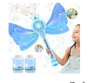 lot 4091 image: Bubble Wands for Kids Girls - LED Light & Music Bubble Machine