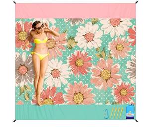 lot 4095 image: BYDOLL Beach Blanket Waterproof Sandproof,78X8178X110 Large Sand Free Oversized Lightweight Sand Resistant Blanket