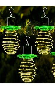 lot 4114 image: 3Pack Solar Pineapple Lights Outdoor