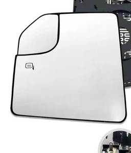 lot 4142 image: Compatible with Ford F150 Left Driver side Mirror Glass Replacement Power Heated Towing Mirrors,View Mirror Glass with Blind Spot, Backing Plate, FL3Z-17K707-A, 2015-2021