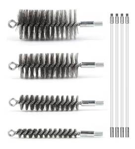 lot 4152 image: 50 in Pipe Cleaning Brush Set with Stainless Steel Bristles, Wire Brush with 4 Flexible Rods, Stainless Steel Pipe Brush 4pcs for Auto Parts, Bottles, Tubes. (35, 1, 1 35, 2 in Brush Heads)