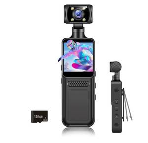 lot 4154 image: 128G 4K Body Clip Camera with Audio and Video Recording FHD Mini Handheld Body Worn Cam Portable Small Personal Camcorder Sport Action Outdoor Video Recorder